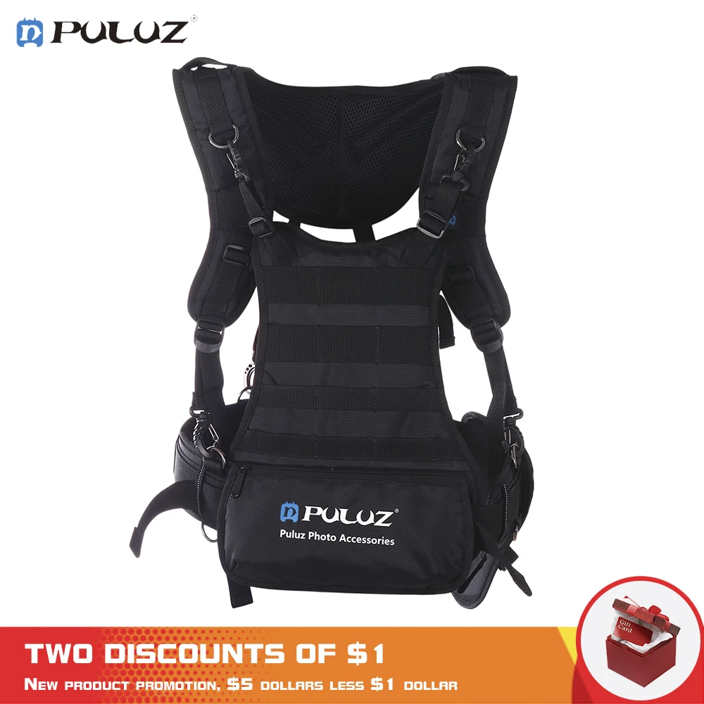 PULUZ Double Shoulders Padded Strap Camera Carrying Chest Harness System Vest Quick Strap & Side Holster Waist Belt for SLR/DSLR
PULUZ Double Shoulders Padded Strap Camera Carrying Chest Harness System Vest Quick Strap & Side Holster Waist Belt for SLR/DSLR
