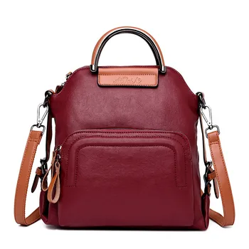Two Belt New Multifunction Female Backpack Leather Bagpack Travel Bags For Teenager Girls Female Rucksack Shoulder bag Mochila
Two Belt New Multifunction Female Backpack Leather Bagpack Travel Bags For Teenager Girls Female Rucksack Shoulder bag Mochila