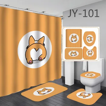Sexy Corgi Buttocks Waterproof Shower Curtain Bathroom Accessories Three-piece Suit Bath Curtains Closestool Mat Home Decor
Sexy Corgi Buttocks Waterproof Shower Curtain Bathroom Accessories Three-piece Suit Bath Curtains Closestool Mat Home Decor