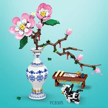 609pcs Flower Building Blocks Peach Blossom Plant Blue and White Porcelain Bonsai DIY Model Home Decoration Children's Toy Gift
609pcs Flower Building Blocks Peach Blossom Plant Blue and White Porcelain Bonsai DIY Model Home Decoration Children's Toy Gift