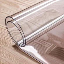 PVC Transparent Tablecloth Soft Glass Rectangle Pattern Kitchen Waterproof Decor
