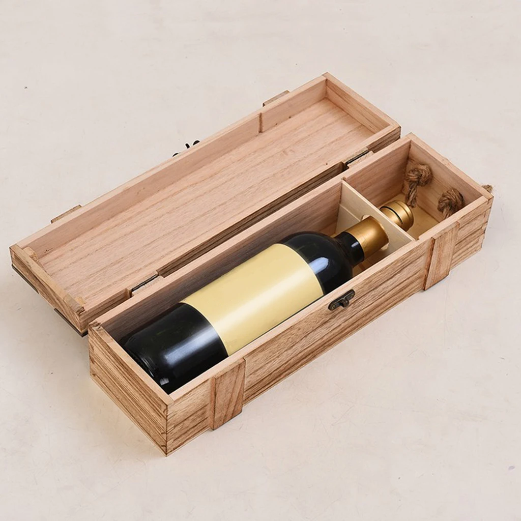 Personalized Single Bottle Wooden Wine Storage Box Carrier Case Wooden Wine Bottle Storage Box With Handle Personalized Single Bottle Wooden Wine Storage Box Carrier Case Wooden Wine Bottle Storage Box With Handle