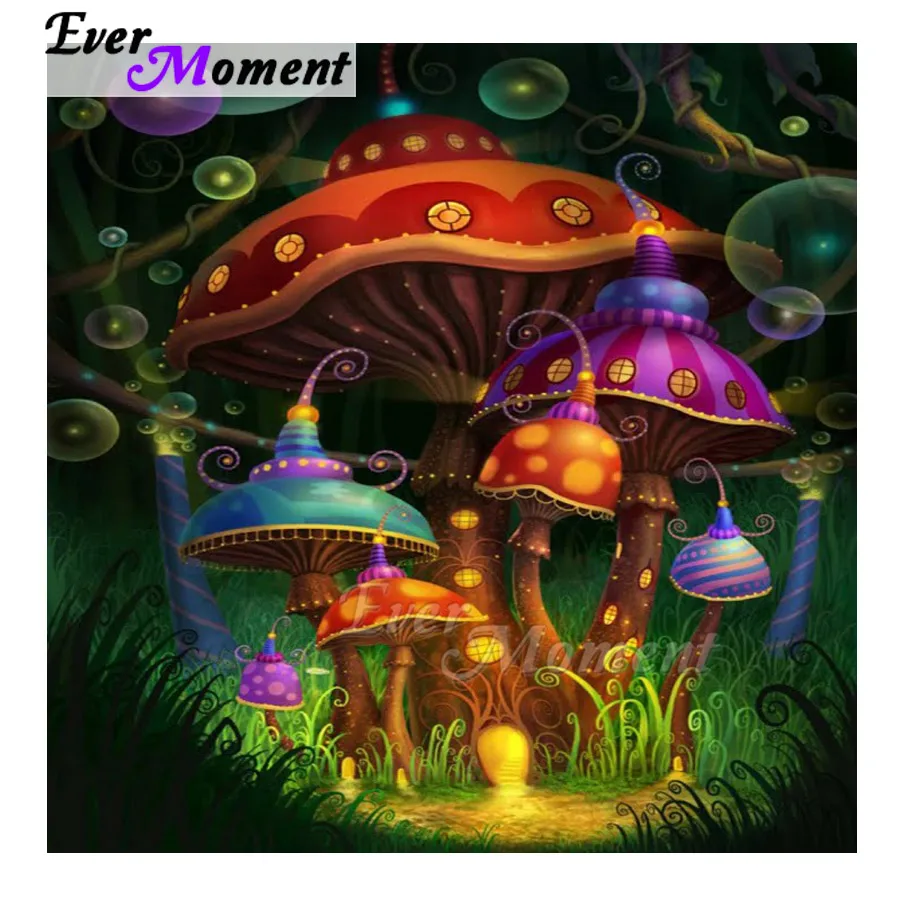 Алмазная живопись Ever Moment мозаика с грибами и пузырьками 5D алмазная вышивка