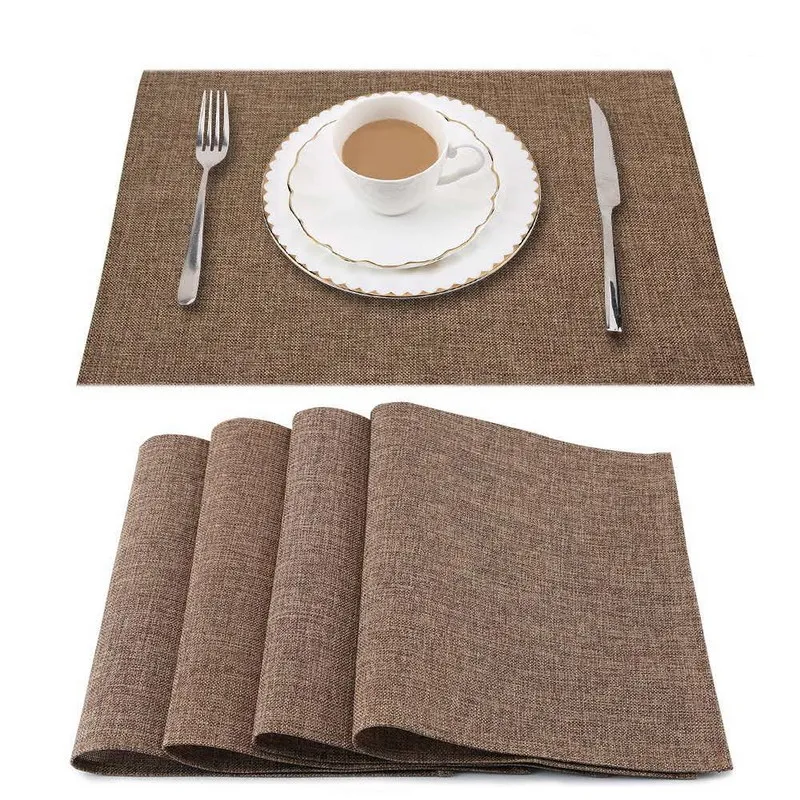 

4x Cotton Linen Fabric Coaster Table Placement Mat Dining Table Placemat Plate Mat Tableware Nordic Home Decor Kitchen Accessory