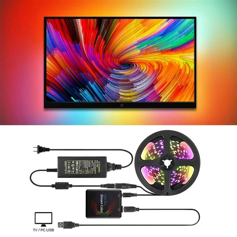 2019 2M 3M 4M 5M 5050 Ambilight - TV RGB USB LED Strip Light Desktop PC Screen Backlight Lighting Digital LED Strip Kit
2019 2M 3M 4M 5M 5050 Ambilight - TV RGB USB LED Strip Light Desktop PC Screen Backlight Lighting Digital LED Strip Kit
