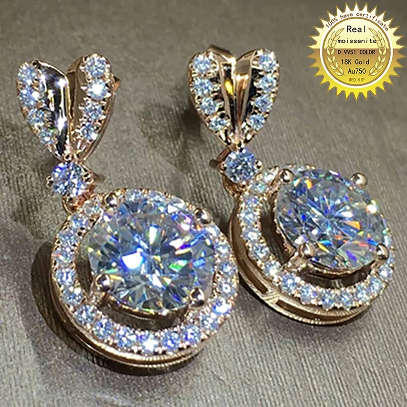 Серьги из розового золота 100% пробы, 18 карат Au750, мы продаем только DVVS Муассанит Бриллианты 2 ct 4ct 6ct круглые
Серьги из розового золота 100% пробы, 18 карат Au750, мы продаем только DVVS Муассанит Бриллианты 2 ct 4ct 6ct круглые