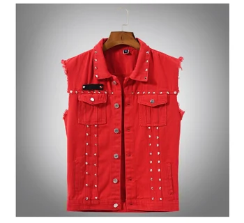 Men's autumn vest men's retro denim vest red sleeveless jacket, men's vest denim vest 5XL
Men's autumn vest men's retro denim vest red sleeveless jacket, men's vest denim vest 5XL