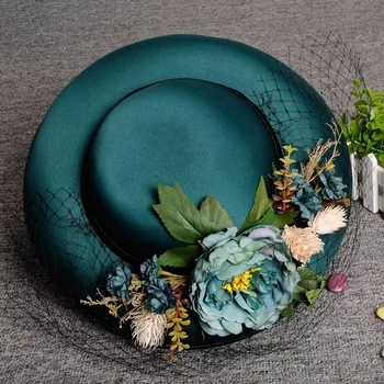Mingli Tengda Dark Green Satins Bride Hat Elegant Wemen Party Formal Headwear Wedding Accessories Chapeau Mariage Birdcage Tiara
Mingli Tengda Dark Green Satins Bride Hat Elegant Wemen Party Formal Headwear Wedding Accessories Chapeau Mariage Birdcage Tiara
