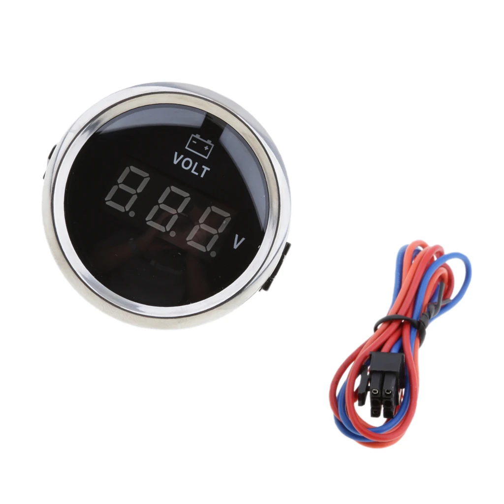 2'' 52mm Marine Boat Digital LED Electronic Meters Gauge - Black 2'' 52mm Marine Boat Digital LED Electronic Meters Gauge - Black