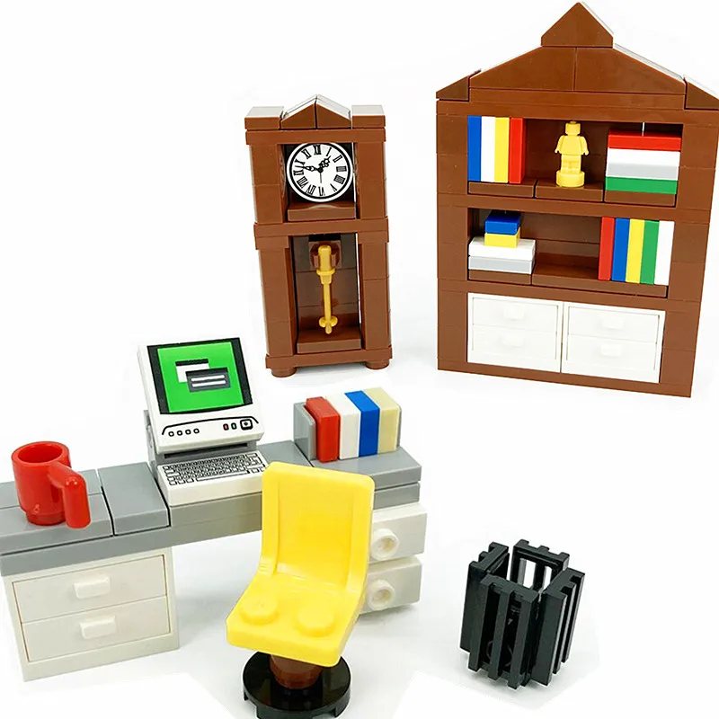 MOC Friends City Computer Desk Clock Building Blocks for Kids Toys Compatible Bookcase Assemble Bricks Creator Furniture DIY Toy
MOC Friends City Computer Desk Clock Building Blocks for Kids Toys Compatible Bookcase Assemble Bricks Creator Furniture DIY Toy