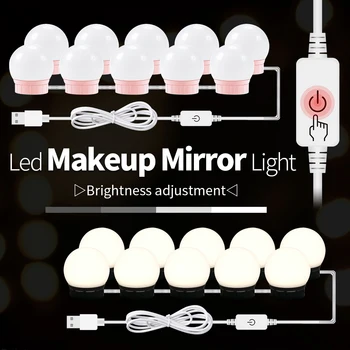 Makeup Vanity LED Light USB Hollywood Mirror Lamp LED Dressing Table Light 12V Dimmable LED Wall Lamp For Bathroom 2 6 10 14Bulb
Makeup Vanity LED Light USB Hollywood Mirror Lamp LED Dressing Table Light 12V Dimmable LED Wall Lamp For Bathroom 2 6 10 14Bulb