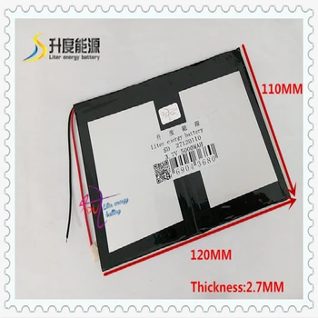 3.7V 5000mAh 27120110 (polymer lithium ion battery) Li-ion battery for tablet pc mp3 mp4 cell phone speaker
3.7V 5000mAh 27120110 (polymer lithium ion battery) Li-ion battery for tablet pc mp3 mp4 cell phone speaker
