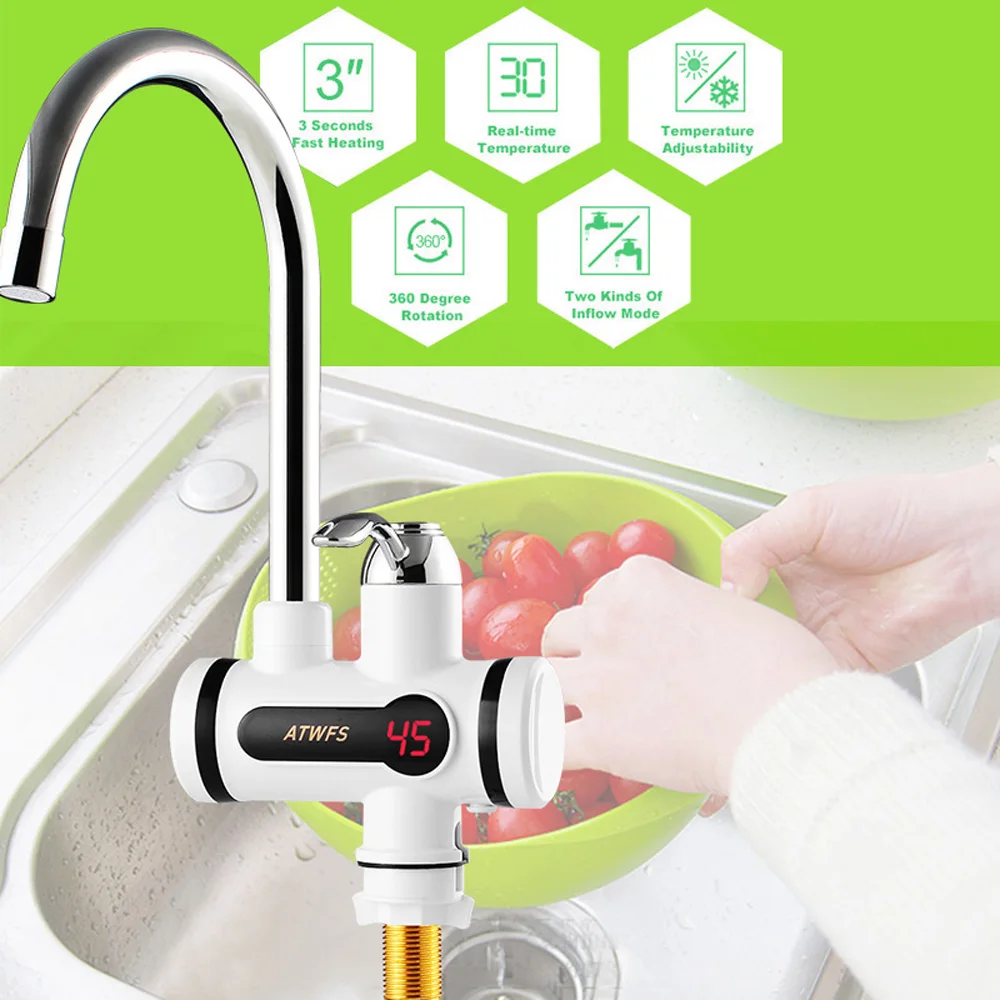 3000W Electric faucet 220V Instant Heating Water Energy saving Plastic