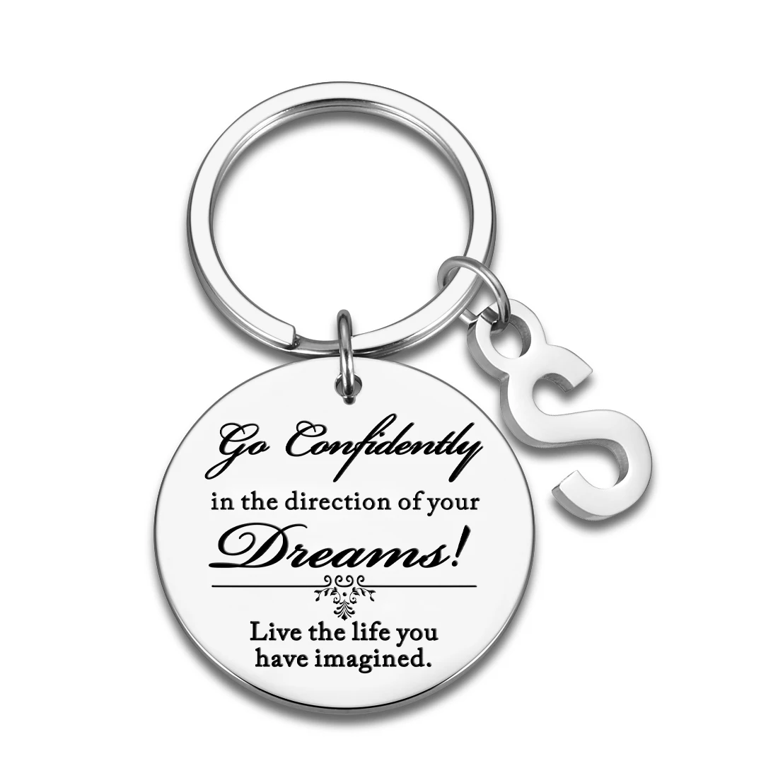 Custom Keychain A-Z Initials Letter Engrave Live The Life You Have Imagined Keyring Gift for Men Women Car Keychain Accessories
Custom Keychain A-Z Initials Letter Engrave Live The Life You Have Imagined Keyring Gift for Men Women Car Keychain Accessories