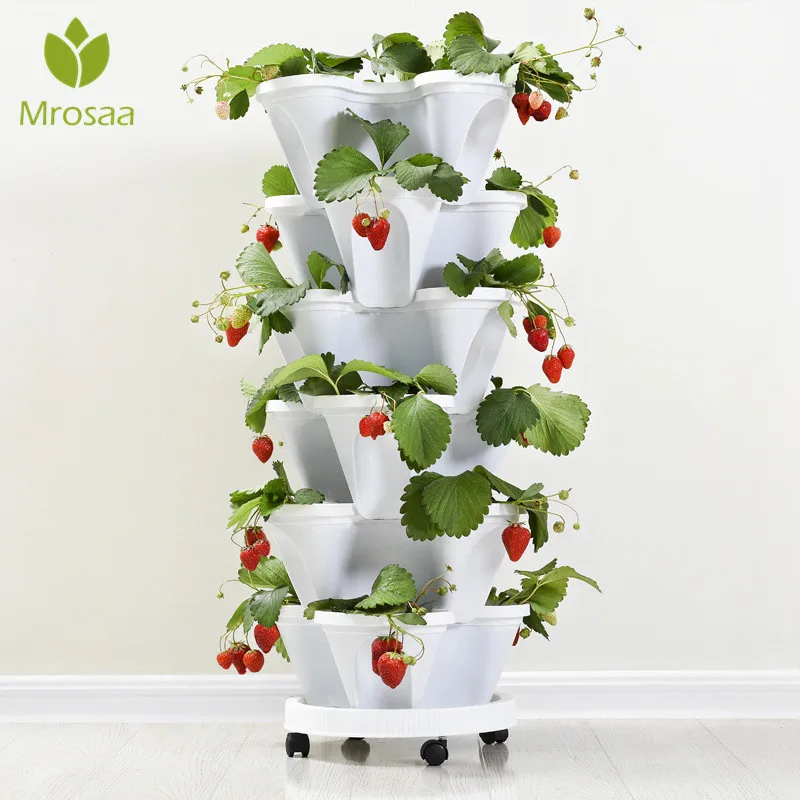 

Flower Pot Stackable Planter Garden Strawberry Herb Flower Vegetable Pots Vertical Succulents Plant Pot Bonsai Pot Home Decor