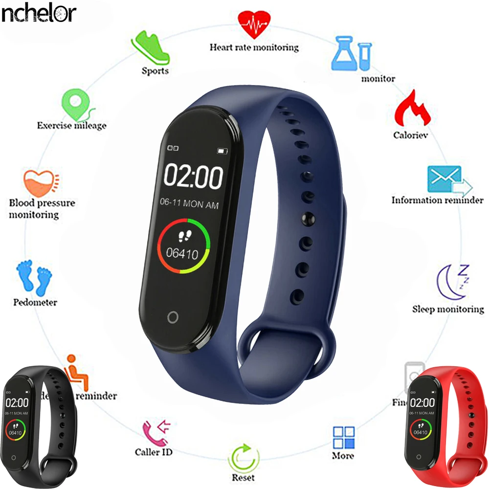Fashio Smart Color Screen M4 Watch New label High Quality Blood Pressure Monitor Men And women Sports Tracker Pedometer Bracelet
Fashio Smart Color Screen M4 Watch New label High Quality Blood Pressure Monitor Men And women Sports Tracker Pedometer Bracelet