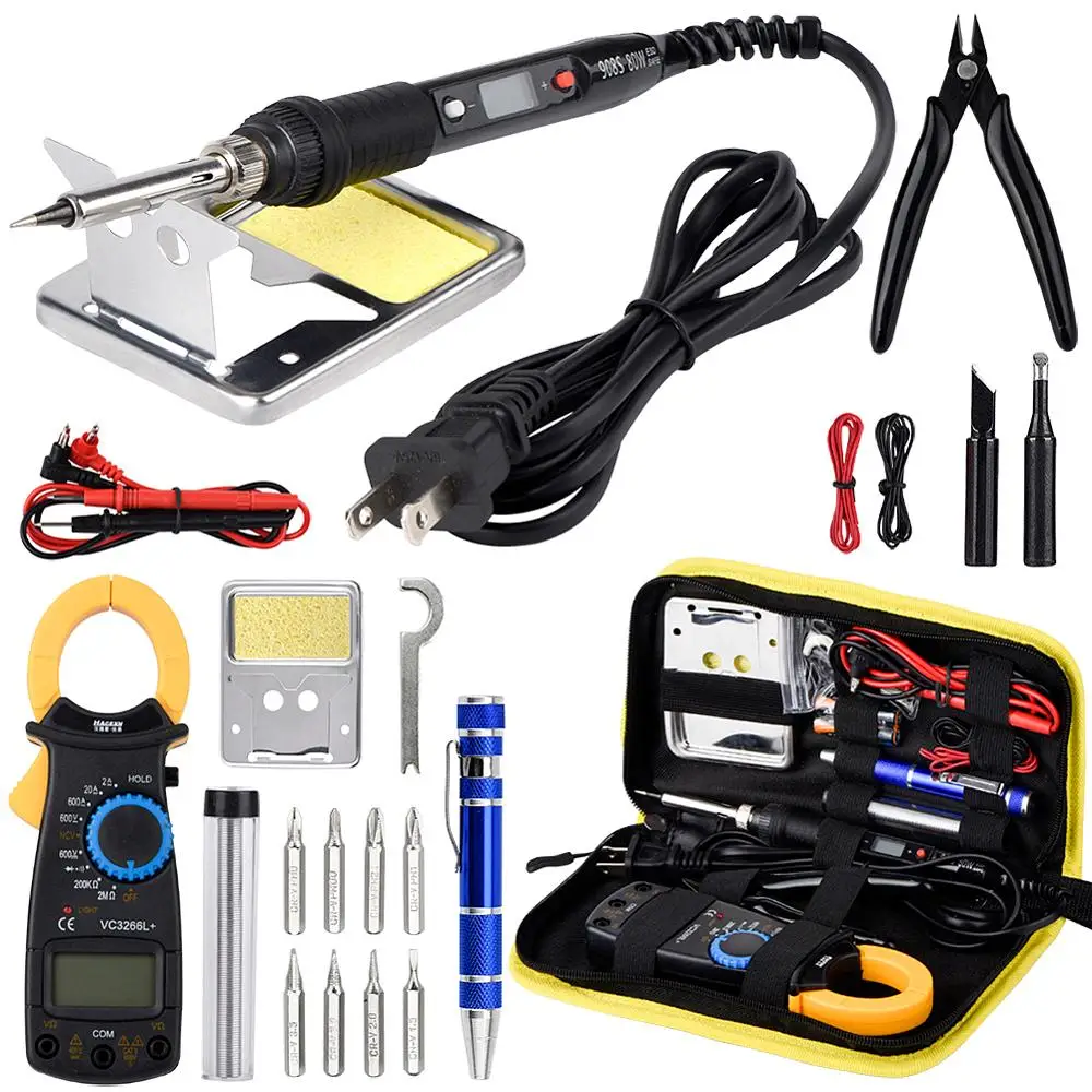 WMORE LCD Soldering iron kits with Digital Multimeter 80W 110V 220V Temperature adjustable welding solder meter repair tools
WMORE LCD Soldering iron kits with Digital Multimeter 80W 110V 220V Temperature adjustable welding solder meter repair tools