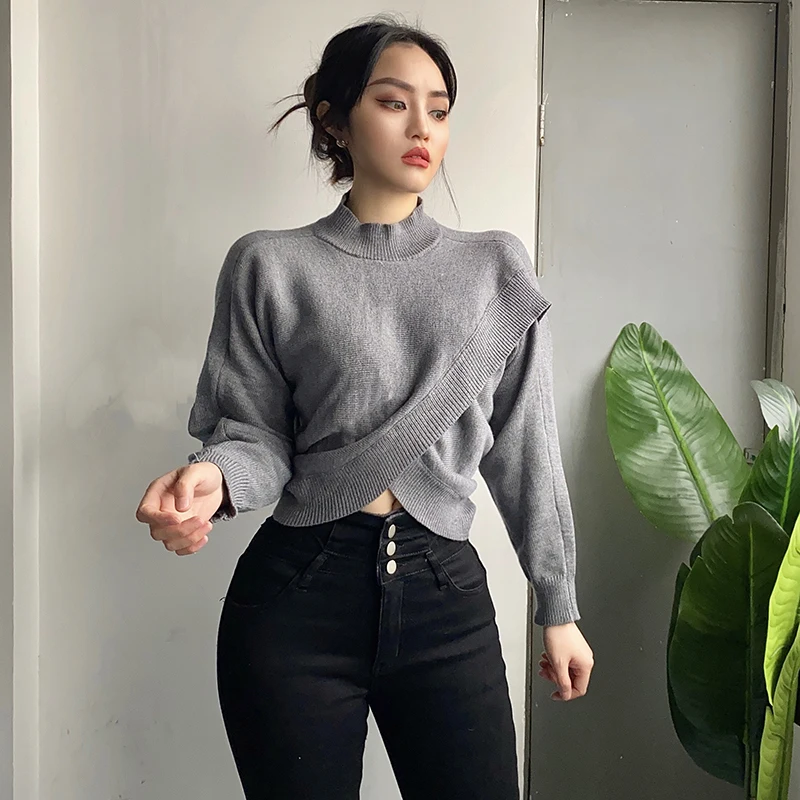Personality Irregular Criss-cross Sweater Retro Loose Turtleneck Solid Color Long Sleeve Pullover Knitted Sweaters for Women
Personality Irregular Criss-cross Sweater Retro Loose Turtleneck Solid Color Long Sleeve Pullover Knitted Sweaters for Women
