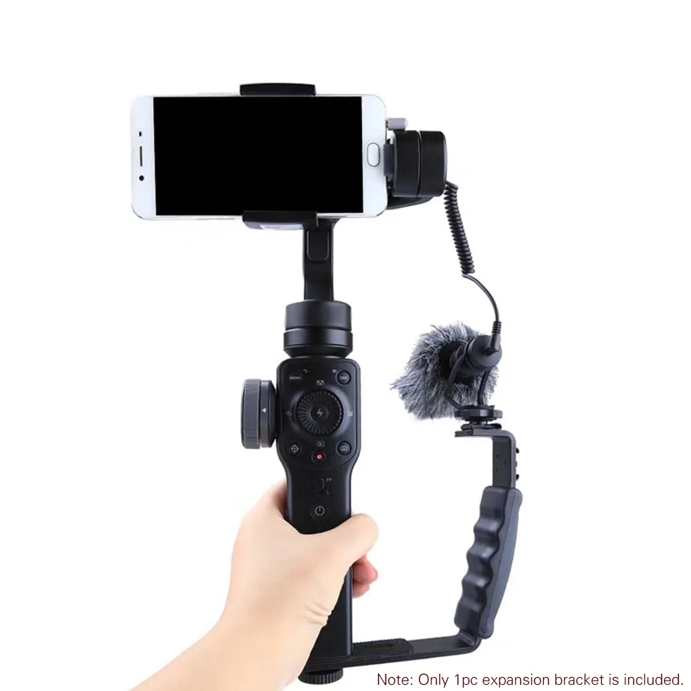Handheld L-shaped Gimbal Expansion Bracket Holder with 2 Hot Shoe Mounts for Zhiyun Smooth 4 Gimbal Stabilizer for Microphone
Handheld L-shaped Gimbal Expansion Bracket Holder with 2 Hot Shoe Mounts for Zhiyun Smooth 4 Gimbal Stabilizer for Microphone
