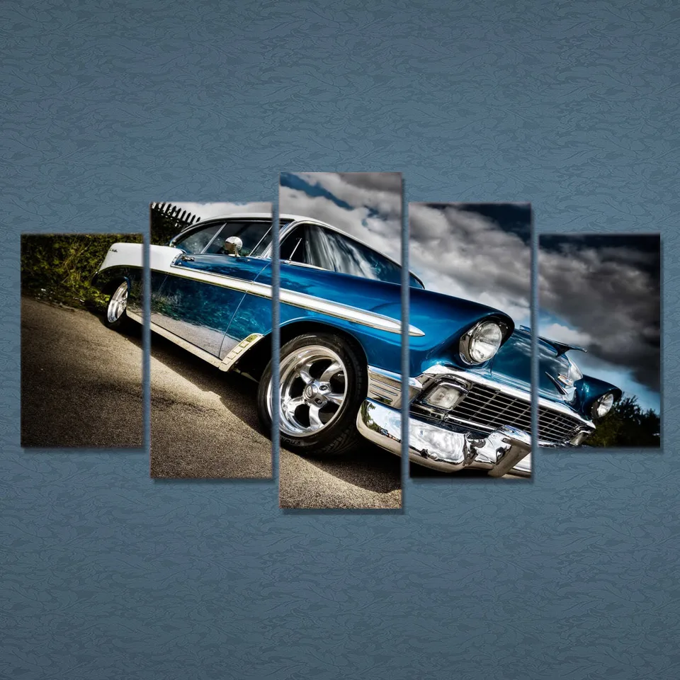 Холст печатный рисунок стены искусства 5 шт. автомобиля Chevrolet Bel воздушные картины