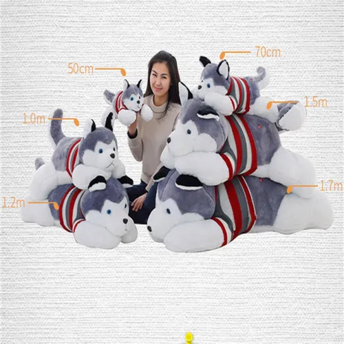 Fancytrader Jumbo Giant Plush Husky Dog Toy Stuffed Soft Animal Puppy Pillow Doll Gifts for Children 4 Sizes 3 Colors (5)