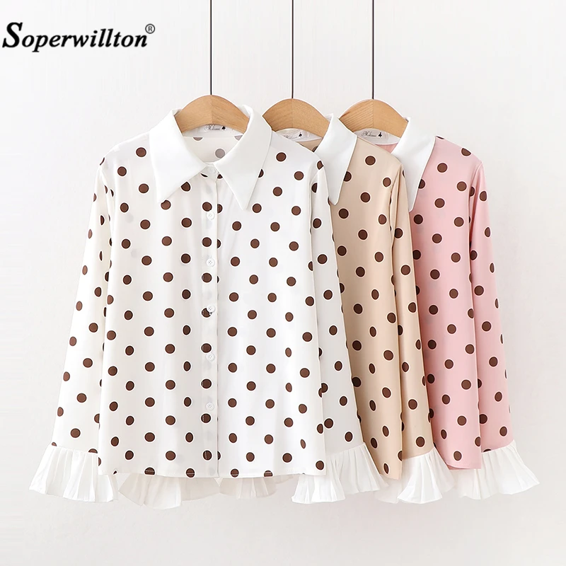Soperwillton Women Tops Blouses 2019 Autumn Fashion Polka Dot Long Sleeve Blouse Shirt Turn-down Cllar Chiffon Blouse Shirts #12
Soperwillton Women Tops Blouses 2019 Autumn Fashion Polka Dot Long Sleeve Blouse Shirt Turn-down Cllar Chiffon Blouse Shirts #12