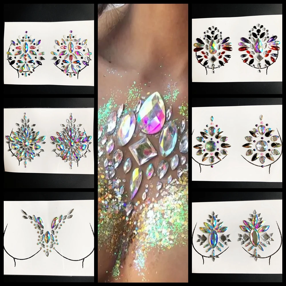 Glitter Breast Jewelry Tattoo Sticker For Party Show Festival Flash Nipple Rhinestone Paste Decors Temporary Breast Gem Stickers
Glitter Breast Jewelry Tattoo Sticker For Party Show Festival Flash Nipple Rhinestone Paste Decors Temporary Breast Gem Stickers
