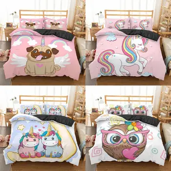 ZEIMON 3d Rainbow Animals Comforter Bedding Set For Children Kawaii Dog Unicorn Bedspred Pillowcase For Home Living 
ZEIMON 3d Rainbow Animals Comforter Bedding Set For Children Kawaii Dog Unicorn Bedspred Pillowcase For Home Living