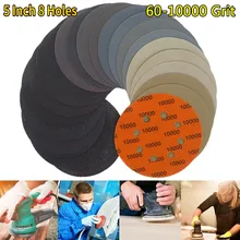 10pcs 5 Inch 8 Hole Sanding Discs Hook & Loop Wet Dry Sandpaper 60-10000 Grit Silicon Carbide For Grinding Polishing
10pcs 5 Inch 8 Hole Sanding Discs Hook & Loop Wet Dry Sandpaper 60-10000 Grit Silicon Carbide For Grinding Polishing