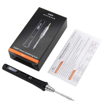 Mini TS80P Mini Smart Portable Digital Soldering Iron Tool Adjustable Temperature OLED Display with B02 Iron Tips
Mini TS80P Mini Smart Portable Digital Soldering Iron Tool Adjustable Temperature OLED Display with B02 Iron Tips