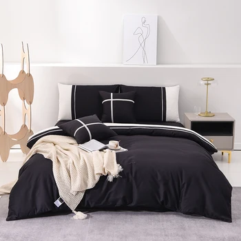 Luxury soft fashion Quilt Cover Bedding Set Europe Queen King Duvet Cover Set For Home Bed Linens Set White Black Gray Bed Set
Luxury soft fashion Quilt Cover Bedding Set Europe Queen King Duvet Cover Set For Home Bed Linens Set White Black Gray Bed Set