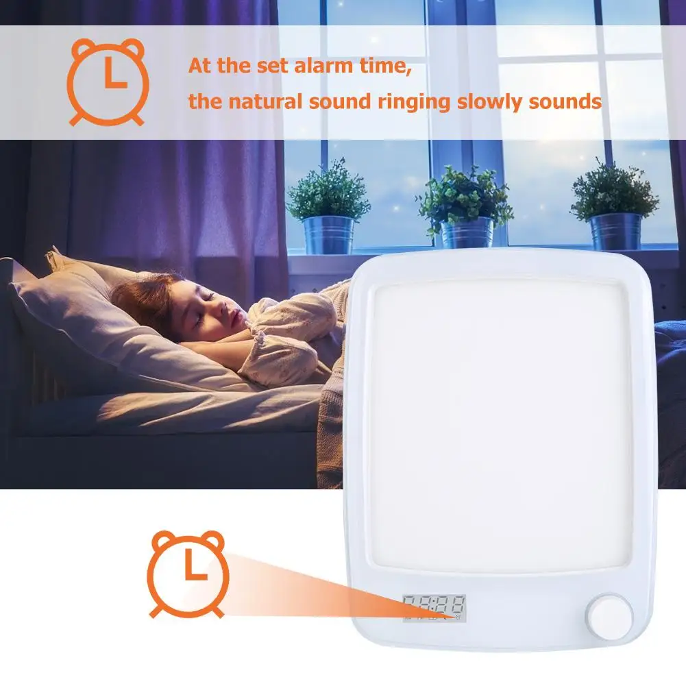 Bedside Wake Up Lights LED Phototherapy Energy Light Rechargeable Mini Alarm Clock Count Down Dimmable US/EU Plug Night Lamps
Bedside Wake Up Lights LED Phototherapy Energy Light Rechargeable Mini Alarm Clock Count Down Dimmable US/EU Plug Night Lamps