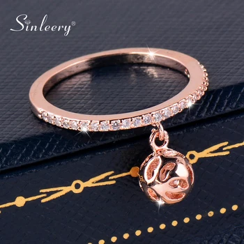 SINLEERY Trendy Hollow Ball Pendant Rings With Tiny Crystal Women Rose Gold Silver Color Wedding Jewelry Dropshipping Jz191 SSC
SINLEERY Trendy Hollow Ball Pendant Rings With Tiny Crystal Women Rose Gold Silver Color Wedding Jewelry Dropshipping Jz191 SSC