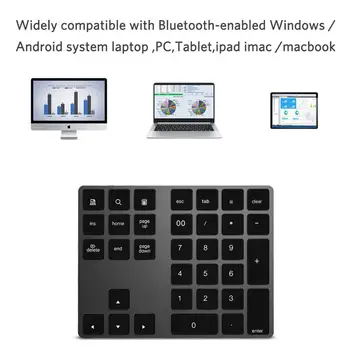 34 Keys Bluetooth Wireless Numeric Keypad Digital Input Function for Windows Mac OS Android laptop PC
34 Keys Bluetooth Wireless Numeric Keypad Digital Input Function for Windows Mac OS Android laptop PC