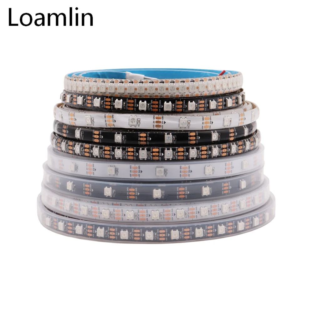 DC5V 1m/4m/5m WS2812B Smart Led Strip 30/60/144 pixels/leds/m WS2812 RGB Led Light Strip Black/White PCB IP30/65/67
DC5V 1m/4m/5m WS2812B Smart Led Strip 30/60/144 pixels/leds/m WS2812 RGB Led Light Strip Black/White PCB IP30/65/67