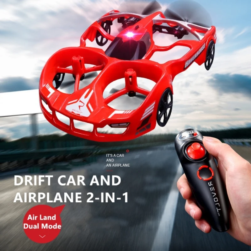 

Car And Aircraft 2-In-1 RC Toy Air Flying Quadcopter Land Mode Drift Drive High Speed Racing Car 360° Rotation RC Quadcopter