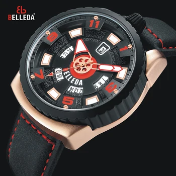 Mens Watches Top Brand Luxury Sport Quartz Watch Men Waterproof Complete Calendar Luminous Hands Leather Wristwatch BELLEDA 2019
Mens Watches Top Brand Luxury Sport Quartz Watch Men Waterproof Complete Calendar Luminous Hands Leather Wristwatch BELLEDA 2019