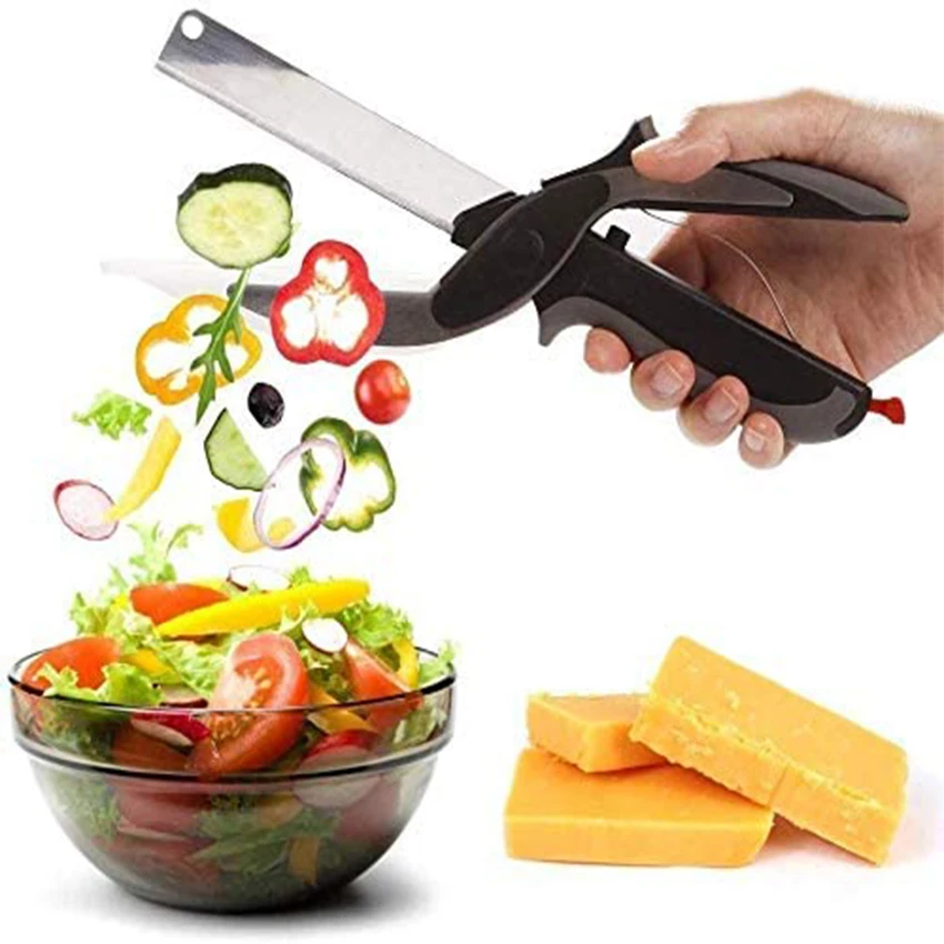 Kitchen Food Cutter Chopper With Cutting Board Smart Clever Scissor For Fruit Vegetable Outdoor Utility Cutter Kitchen Tools
Kitchen Food Cutter Chopper With Cutting Board Smart Clever Scissor For Fruit Vegetable Outdoor Utility Cutter Kitchen Tools