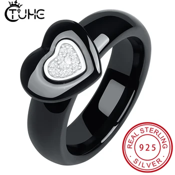 S925 Sterling Silver Healthy Heart Ceramic Rings Lovely Cute Heart Women Wedding Engagement Finger Rings With Bling Crystal
S925 Sterling Silver Healthy Heart Ceramic Rings Lovely Cute Heart Women Wedding Engagement Finger Rings With Bling Crystal