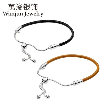 Wanjun Jewelry 925 Silver Carrying Strap Bracelets Adjustable Telescopic Leather DIY Gift To Friends
Wanjun Jewelry 925 Silver Carrying Strap Bracelets Adjustable Telescopic Leather DIY Gift To Friends