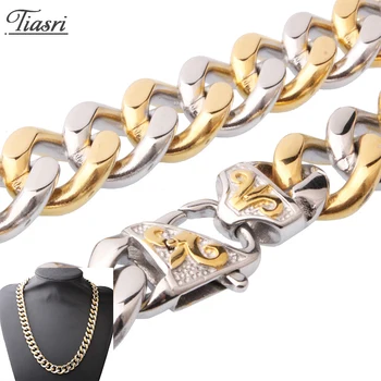 Tiasri Gothic Men's Necklace Bracelet Cuban Link Chain 13mm High Quality Stainless Steel Choker Friend Gift Hip-hop Punk Jewelry 
Tiasri Gothic Men's Necklace Bracelet Cuban Link Chain 13mm High Quality Stainless Steel Choker Friend Gift Hip-hop Punk Jewelry