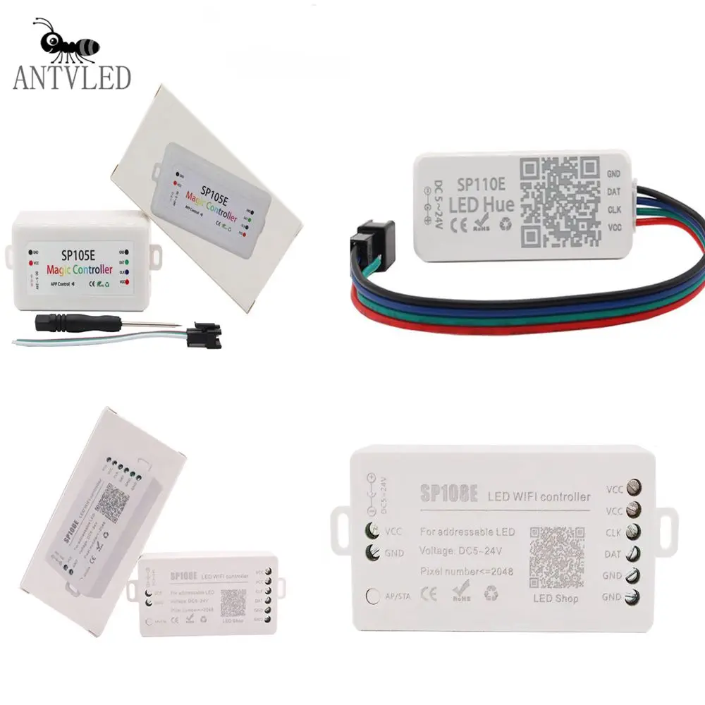 WS2812 Led Strip Light Controller SP105E/SP106E/SP107E/SP108E/SP110E For SK6812 WS2811 WS2813 WS2815 Magic Led Tape
WS2812 Led Strip Light Controller SP105E/SP106E/SP107E/SP108E/SP110E For SK6812 WS2811 WS2813 WS2815 Magic Led Tape
