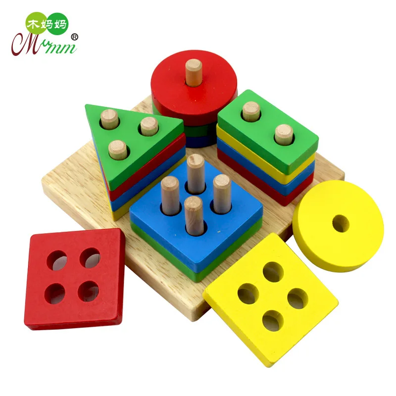 Four-Column Shape Matching Case Column 1-2-3-4-Year-Old Baby Early Childhood Cognitive Geometry Piling Wooden CHILDREN'S Toy
Four-Column Shape Matching Case Column 1-2-3-4-Year-Old Baby Early Childhood Cognitive Geometry Piling Wooden CHILDREN'S Toy