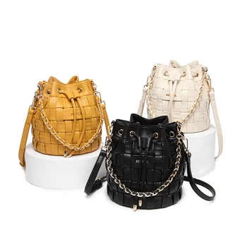 Summer 2020 new fashion chain Handbag Designer small bucket bag leather Weave Drawstring women bag Women shoulder crossbody bag 
Summer 2020 new fashion chain Handbag Designer small bucket bag leather Weave Drawstring women bag Women shoulder crossbody bag