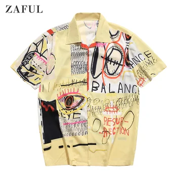 ZAFUL New Men Korean Fashion Shirt Summer Short Sleeve Shirt Vintage Letters Painting Graphic Print Loose Beach Button Shirts
ZAFUL New Men Korean Fashion Shirt Summer Short Sleeve Shirt Vintage Letters Painting Graphic Print Loose Beach Button Shirts