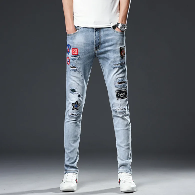 

jeans individuality stretch feet pants chun xia, thin wind restoring ancient ways of cultivate morality pants