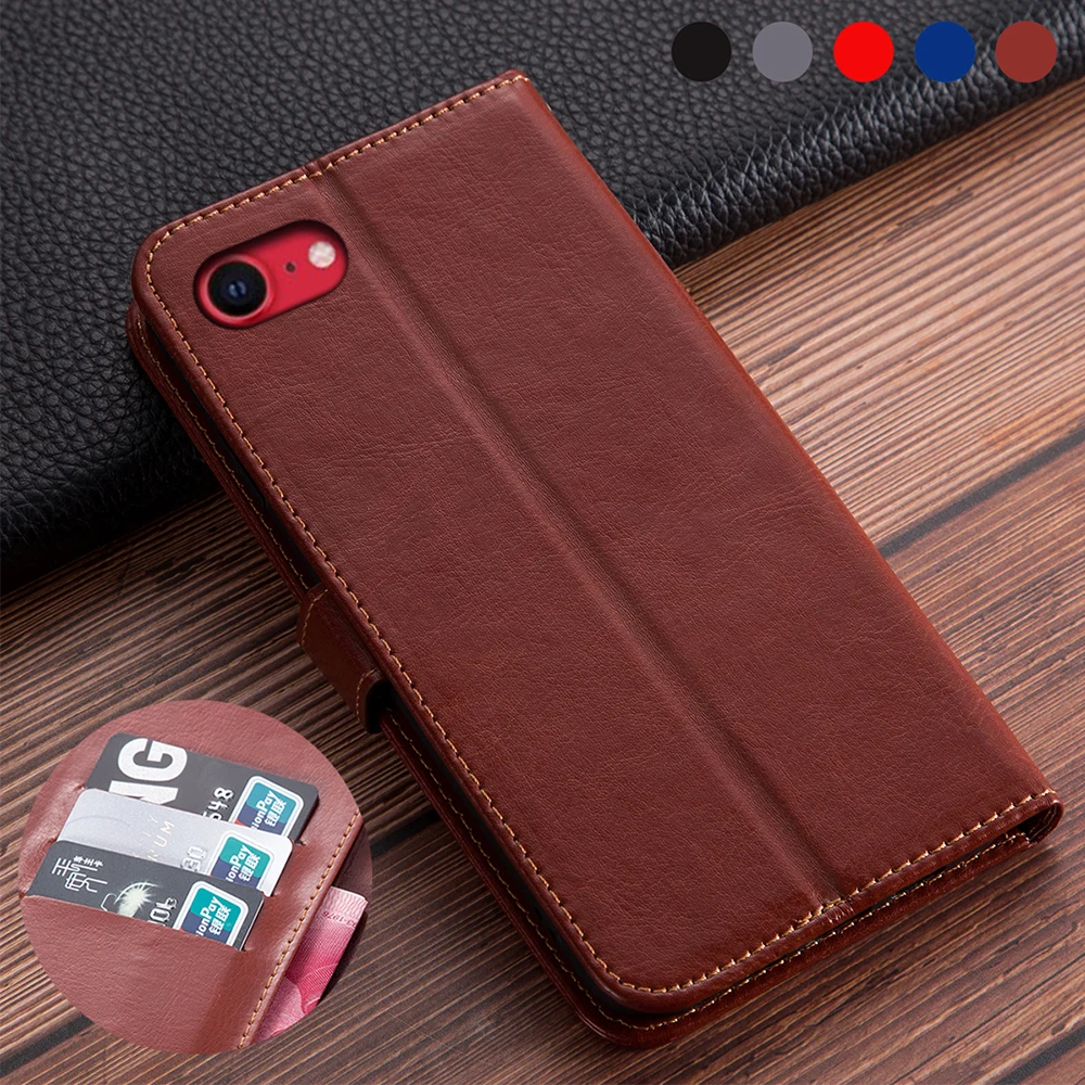 Чехол из искусственной кожи для iPhone SE 2020 винтажный откидной Чехол-бумажник с