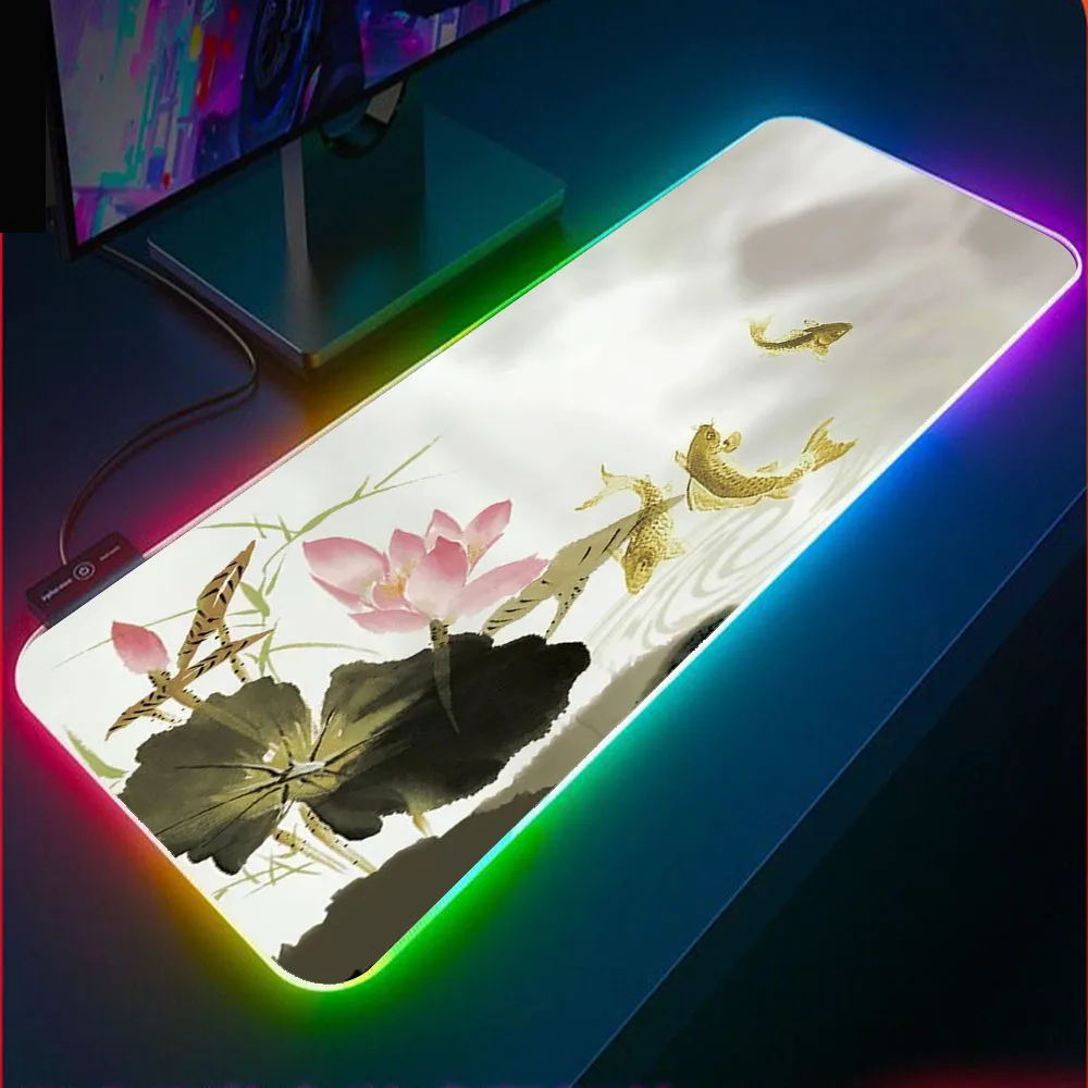 Large Mouse Pad RGB Chinese Landscape Lotus and Koi Fish Non-Slip Rubber LED Backlight Laptop Office Keyboard Pad Mousepad XXL
Large Mouse Pad RGB Chinese Landscape Lotus and Koi Fish Non-Slip Rubber LED Backlight Laptop Office Keyboard Pad Mousepad XXL