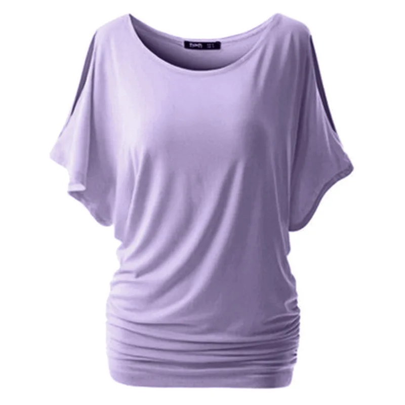 Женская Повседневная летняя футболка Свободный Топ с коротким рукавом и крылом