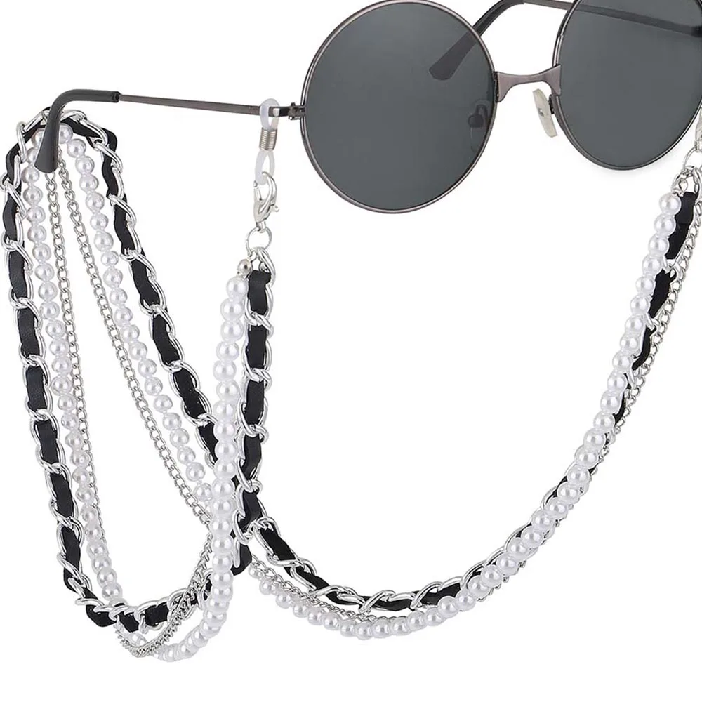 1PC Glasses Chain New Arrival Fashion Pearl Leather Trending Luxury Golden Silver Glasses Holder Lanyard Straps Neck Chain
1PC Glasses Chain New Arrival Fashion Pearl Leather Trending Luxury Golden Silver Glasses Holder Lanyard Straps Neck Chain